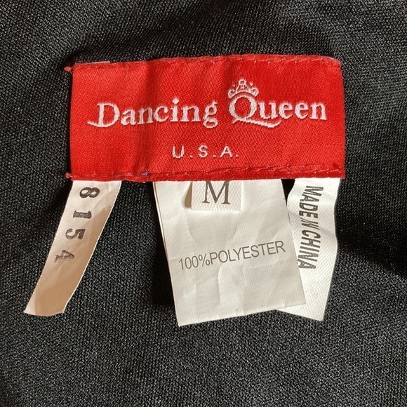Dancing Queen | Black Formal Dress Sequined Detail Flowy Drape M - Picture 7 of 9
